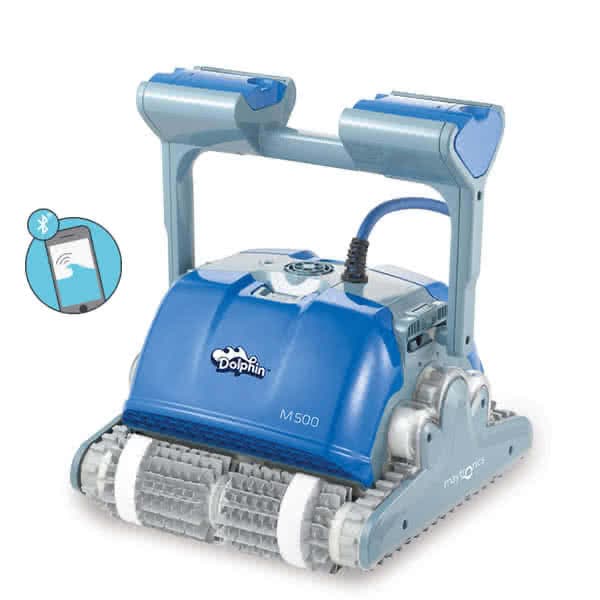 Dolphin M500 robotic pool cleaner with caddy
