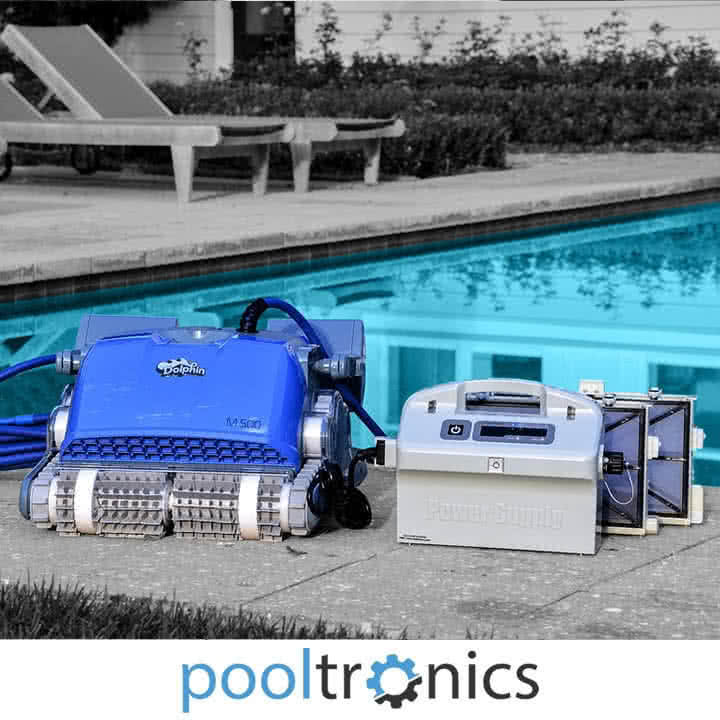 Dolphin M500 robotic pool cleaner with dual filtration system